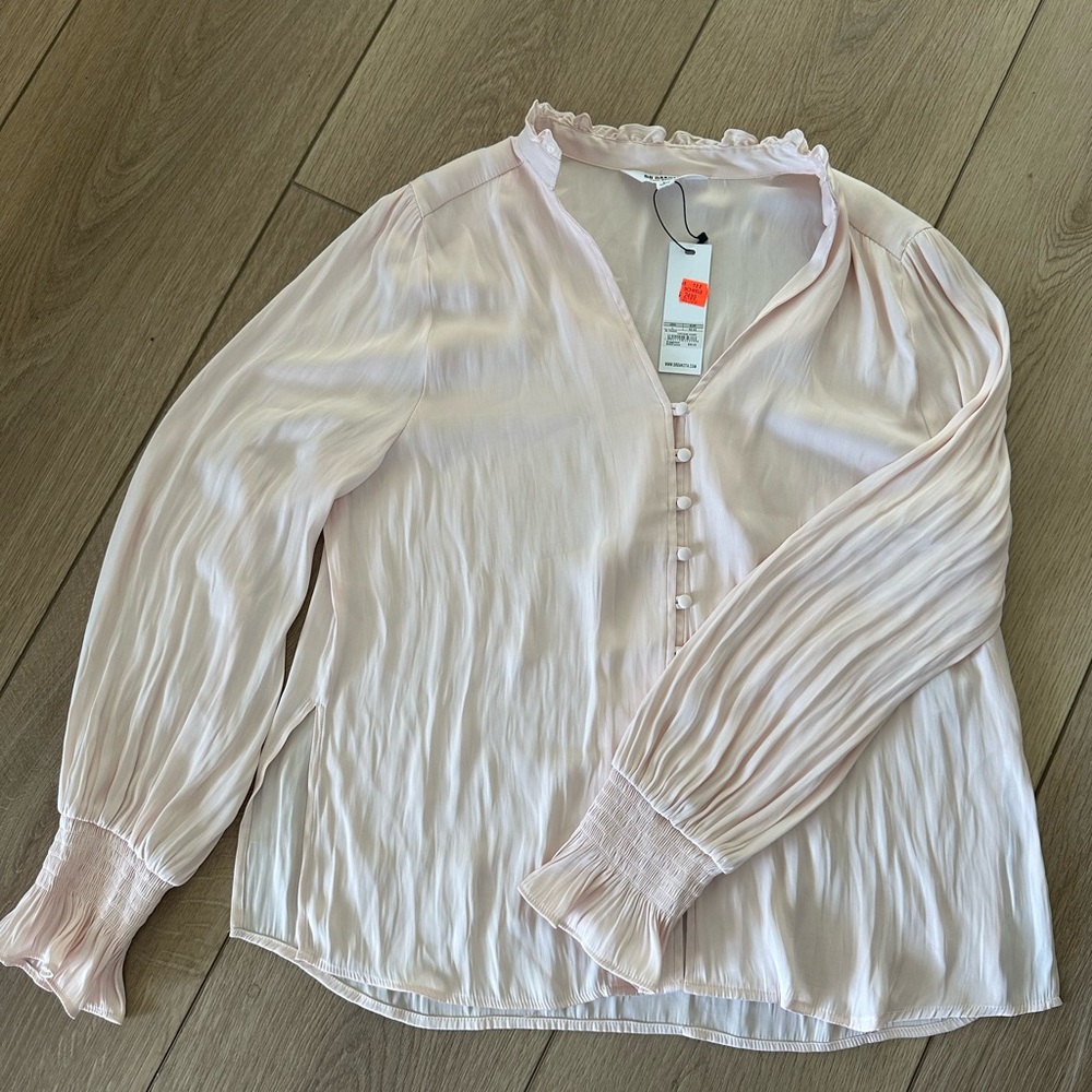 BB Dakota Light Pink Ruffled Blouse